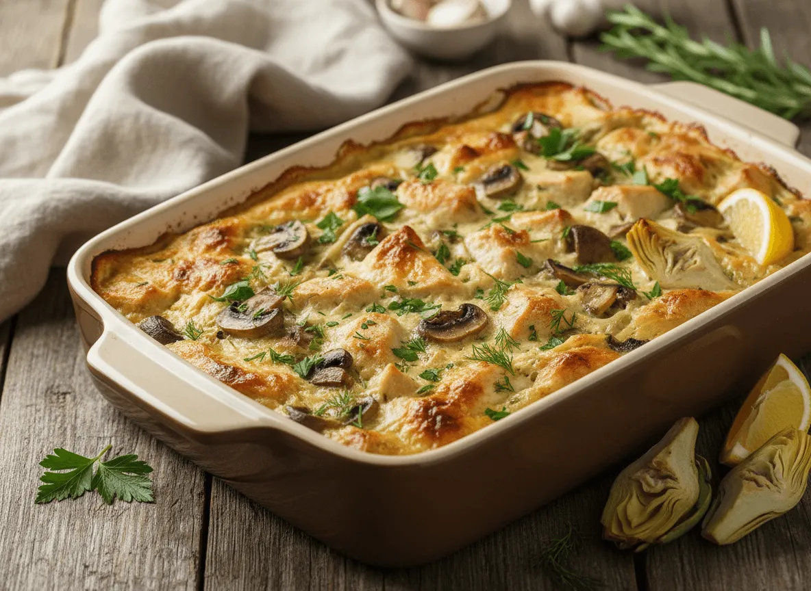 creamy-artichoke-chicken-casserole