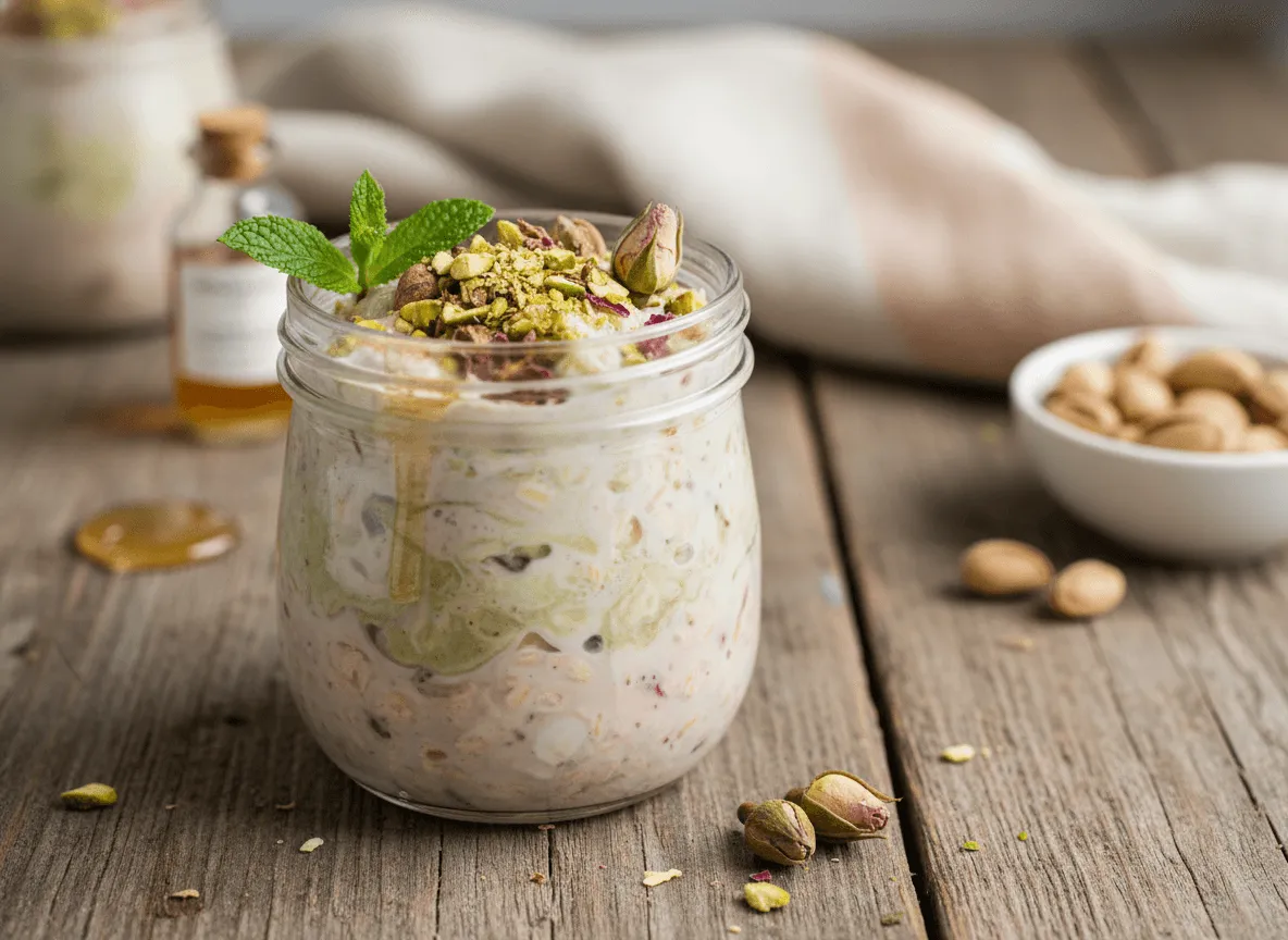 pistachio-rose-overnight-oats
