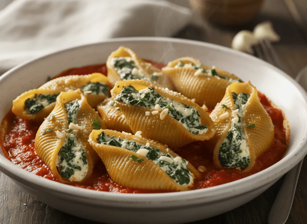 spinach-ricotta-stuffed-shells-marinara